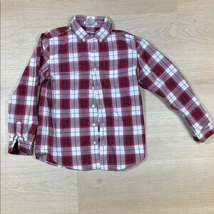 Janie and Jack Red White Gray Black Plaid Button Down Shirt Boy’s 8
